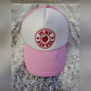 Pink and White Cap